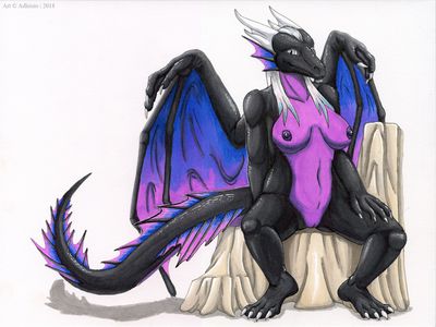 Ebon
art by adleisio
Keywords: dragoness;female;anthro;breasts;solo;vagina;adleisio