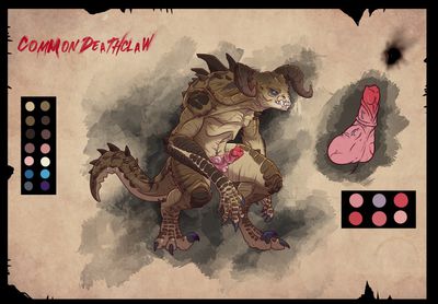 Deathclaw
art by afallenwolf
Keywords: videogame;fallout;lizard;reptile;deathclaw;male;anthro;solo;penis;afallenwolf
