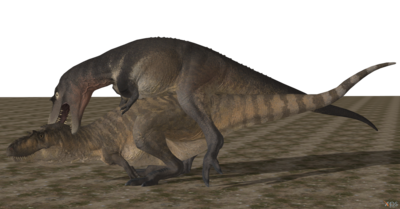 Albertosaurus Mating 2
art by dovahsaurpaleoknight
Keywords: dinosaur;theropod;albertosaurus;male;female;feral;M/F;from_behind;suggestive;cgi;dovahsaurpaleoknight