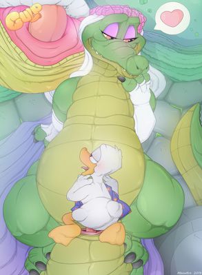 Mounting Antoinette (Quack_Pack)
art by albinoart
Keywords: cartoon;disney;quack_pack;crocodilian;crocodile;aviabn;bird;duck;antoinette;male;female;anthro;M/F;penis;missionary;cloacal_penetration;closeup;albinoart