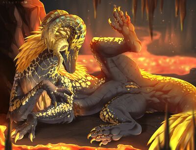 Kulve_Taroth
art by alegrimm
Keywords: videogame;monster_hunter;kulve_taroth;dragoness;female;feral;solo;vagina;presenting;alegrimm