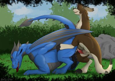 Syrazor and Samuel
art by alex.fetter
Keywords: dragon;syrazor;furry;marsupial;kangaroo;male;feral;M/M;penis;from_behind;anal;spooge;alex.fetter