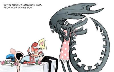 Xeno Mother's Day
unknown artist
Keywords: alien;xenomorph;female;anthro;hatchling;human;man;male;humor;non-adult
