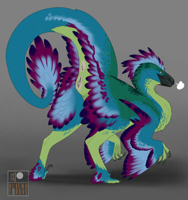 Roxxy
art by aliena-cordis
Keywords: dinosaur;theropod;raptor;female;feral;solo;vagina;presenting;aliena-cordis