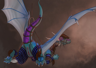 Ryken_Aaelgrin
art by aliena-cordis
Keywords: dragoness;female;feral;solo;bondage;vagina;aliena-cordis