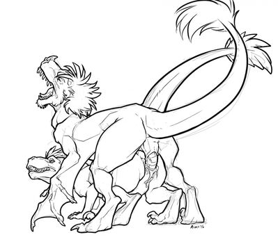 Jurassic Humps
art by allenr
Keywords: dragon;wyvern;dinosaur;theropod;raptor;deinonychus;male;female;feral;M/F;penis;from_behind;cloacal_penetration;spooge;orgasm;allenr