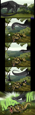 Supersonic Jerk
art by isismasshiro
Keywords: comic;dinosaur;sauropod;apatosaurus;theropod;allosaurus;feral;humor;non-adult;isismasshiro