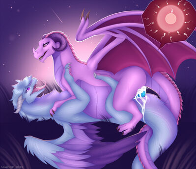 Dragons Coupling
art by almond_deer
Keywords: dragon;dragoness;male;female;feral;M/F;penis;cowgirl;vaginal_penetration;internal;ejaculation;spooge;almond_deer