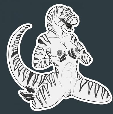 Amora TRex
art by altairxxx
Keywords: dinosaur;theropod;tyrannosaurus_rex;trex;female;anthro;breasts;solo;vagina;altairxxx