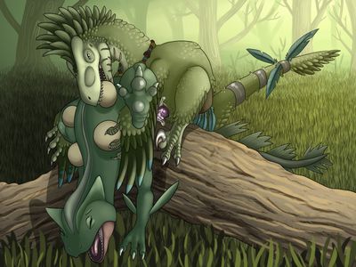 Hryssar x Sceptile
art by altairxxx
Keywords: anime;pokemon;dinosaur;theropod;raptor;lizard;male;female;anthro;M/F;penis;from_behind;spooge;altairxxx