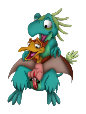 Guido x Petrie 2
art by amegared
Keywords: cartoon;land_before_time;lbt;dinosaur;pterodactyl;theropod;raptor;microraptor;petrie;guido;male;anthro;M/M;penis;reverse_cowgirl;anal;spooge;amegared
