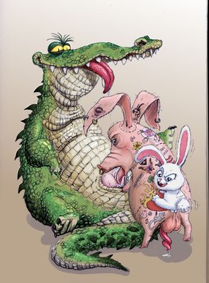 Croc
art by amethystlongcat
Keywords: cartoon;the_secret_life_of_pets;crocodilian;alligator;pig;rabbit;male;anthro;M/M;threeway;penis;from_behind;anal;oral;spooge;amethystlongcat