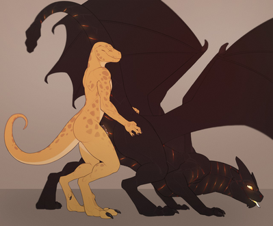 Warmth of a Dragon
art by amit
Keywords: lizard;male;anthro;dragoness;female;feral;M/F;penis;from_behind;vaginal_penetration;spooge;amit