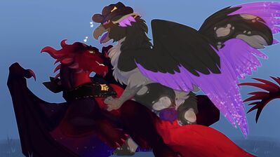 Gryphon Stuffing (Wings_of_Fire)
art by amy-past
Keywords: wings_of_fire;nightwing;dragon;gryphon;male;female;feral;M/F;penis;cowgirl;vaginal_penetration;amy-past