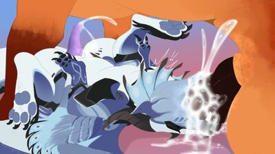 Creamy (Wings_of_Fire)
art by amy-past
Keywords: wings_of_fire;rainwing;mudwing;dragon;male;feral;M/M;penis;69;oral;ejaculation;spooge;amy-past