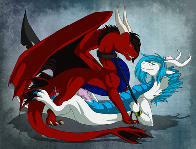 Corby and Xeph Mating
art by anais-thunder-pen68
Keywords: dragon;dragoness;male;female;feral;M/F;bondage;penis;missionary;vaginal_penetration;spooge;anais-thunder-pen68