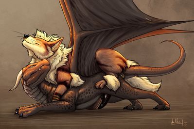 Dracwarrior and Arcanine
art by anchee
Keywords: anime;pokemon;dragon;furry;canine;dog;arcanine;male;feral;anthro;M/M;penis;from_behind;anal;anchee
