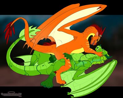 You Will Breed Me (Wings_of_Fire)
art by angellsview3
Keywords: wings_of_fire;leafwing;rainwing;hybrid;dragon;dragoness;male;female;feral;M/F;penis;cowgirl;vaginal_penetration;spooge;angellsview3