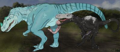 Ceratosaurus and Herrerasaurus
art by antlered
Keywords: dinosaur;theropod;ceratosaurus;herrerasaurus;male;feral;M/M;penis;masturbation;oral;anal;rimjob;spooge;antlered