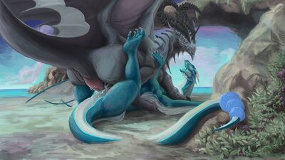Sex on the Beach
art by apelairplane
Keywords: dragon;dragoness;male;female;feral;M/F;penis;missionary;vaginal_penetration;ejaculation;spooge;beach;apelairplane
