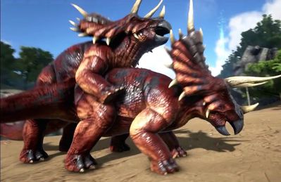 Triceratops Mating
screen capture
Keywords: videogame;ark_survival_evolved;dinosaur;ceratopsid;triceratops;male;female;feral;M/F;from_behind;cgi