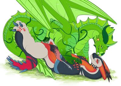 Peppermint and Acrim (Wings_of_Fire)
art by arkadesart
Keywords: wings_of_fire;rainwing;leafwing;hybrid;dragon;male;feral;M/M;penis;missionary;anal;spooge;arkadesart