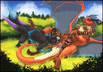 Dragon and Gryphon Threesome (colored)
art by artonis
Keywords: dragon;gryphon;male;female;feral;M/F;penis;vagina;reverse_cowgirl;oral;anal;spooge;artonis