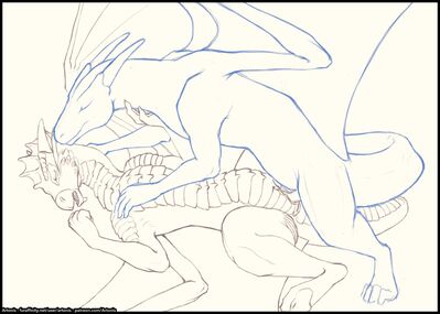Dragons Making Love
art by artonis
Keywords: dragon;dragoness;male;female;feral;M/F;penis;missionary;vaginal_penetration;artonis