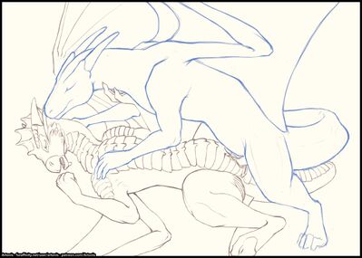 Dragons Making Love
art by artonis
Keywords: dragon;dragoness;male;female;feral;M/F;penis;missionary;vaginal_penetration;artonis