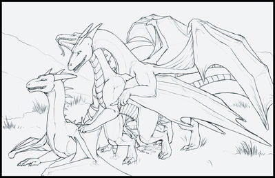 Drake Sandwich
art by artonis
Keywords: dragon;feral;male;M/M;threeway;from_behind;penis;anal;spooge;artonis