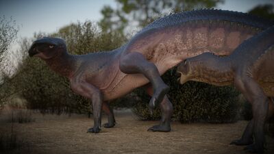 Horny Tenontosaurus
art by asuros
Keywords: dinosaur;hadrosaur;tenontosaurus;male;female;feral;M/F;cloaca;spooge;suggestive;asuros