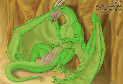 Sarmy Hatchday
art by athus
Keywords: dragoness;female;feral;solo;vagina;spooge;athus