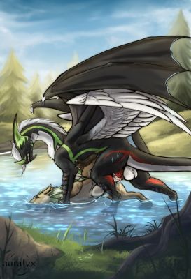 Cooling Off
art by auralyx
Keywords: dragon;dragoness;male;female;feral;M/F;penis;from_behind;vaginal_penetration;spooge;auralyx