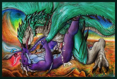 Beast Fucking
art by azureparagon
Keywords: videogame;monster_hunter;dragon;wyvern;rathalos;male;anthro;M/M;penis;missionary;anal;spooge;azureparagon