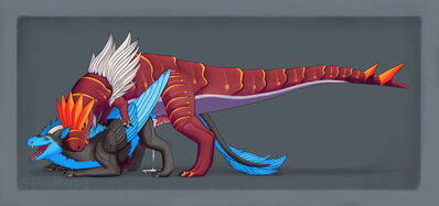 Alora and Tyrantrum
art by baalakkedis
Keywords: anime;pokemon;dinosaur;theropod;tyrannosaurus_rex;trex;dragoness;tyrantrum;male;female;feral;M/F;penis;from_behind;vaginal_penetration;ejaculation;spooge;baalakkedis