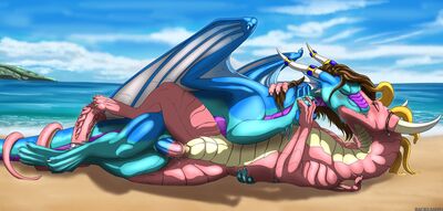 Ryken and Cassie
art by backlash91
Keywords: cartoon;dragon_tales;cassie;dragon;dragoness;male;female;feral;M/F;penis;spoons;vaginal_penetration;beach;spooge;backlash91