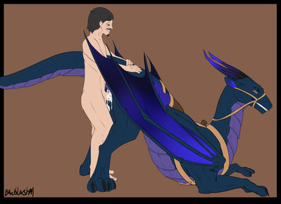 Dragon Rider
art by backlash91
Keywords: beast;dragoness;female;feral;human;man;male;M/F;penis;from_behind;vaginal_penetration;spooge;backlash91