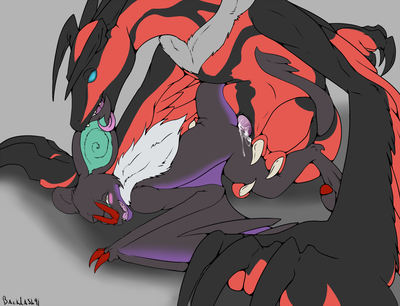 Noivern and Yveltal
art by backlash91
Keywords: anime;pokemon;dragon;dragoness;wyvern;noivern;yveltal;male;female;anthro;M/F;penis;spoons;vaginal_penetration;spooge;backlash91