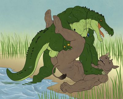 Croc and Rhino Sex
art by badcoyote
Keywords: crocodilian;crocodile;furry;rhinoceros;male;anthro;M/M;penis;missionary;anal;badcoyote