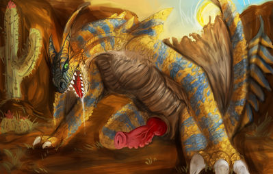 Tigrex
art by baothghalach
Keywords: videogame;monster_hunter;dragon;wyvern;tigrex;male;feral;solo;penis;baothghalach