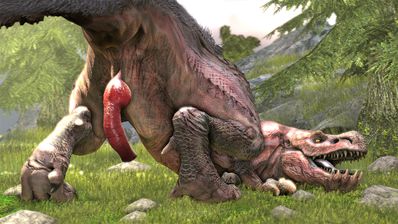 Anjanath
art by barlu
Keywords: videogame;monster_hunter;dinosaur;theropod;tyrannosaurus_rex;trex;anjanath;male;feral;solo;penis;presenting;cgi;barlu