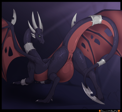 Pregnant Cynder
art by bastiel
Keywords: videogame;spyro_the_dragon;cynder;dragoness;female;feral;solo;vagina;presenting;bastiel