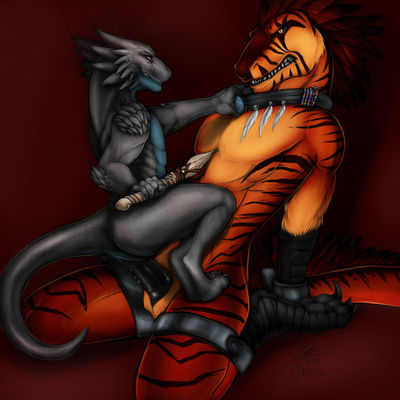 Agility Beats Strength
art by batcountry
Keywords: dinosaur;theropod;raptor;dragon;male;female;anthro;M/F;cowgirl;penis;bondage;vaginal_penetration;batcountry