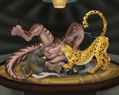 Beast Wars Threesome
art by feeling-frisky
Keywords: cartoon;beast_wars;dinosaur;theropod;raptor;furry;rodent;rat;feline;cheetah;dinobot;cheetor;rat_trap;male;feral;M/M;threeway;penis;oral;anal;rimjob;ejaculation;orgasm;spooge;feeling-frisky