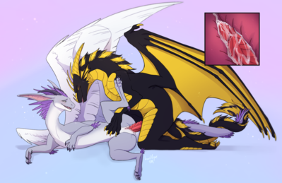 Dragons Mating
art by beetlepie
Keywords: dragon;dragoness;male;female;feral;M/F;penis;from_behind;vaginal_penetration;internal;spooge;beetlepie