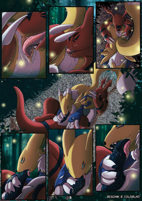 Digital Love, page 8
art by besonik and colrblnd
Keywords: comic;anime;digimon;furry;canine;fox;renamon;dragon;guilmon;male;female;anthro;M/F;penis;vagina;69;oral;closeup;vaginal_penetration;spooge;besonik;colrblnd