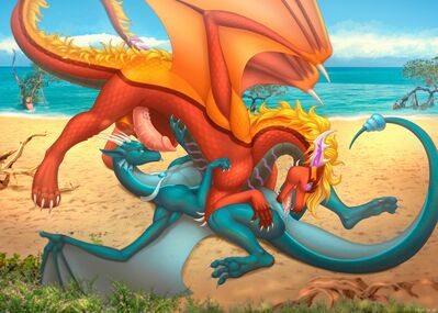 Mangrove Beach
art by bitemylip
Keywords: dragon;dragoness;male;female;feral;M/F;penis;vagina;69;oral;vaginal_penetration;spooge;beach;bitemylip