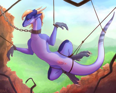 Suspended Dragoness
art by bitemylip
Keywords: dragoness;female;feral;solo;bondage;vagina;bitemylip