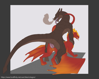 Dragons Having Sex
art by black_dragon
Keywords: dragon;dragoness;male;female;feral;M/F;penis;from_behind;vaginal_penetration;black_dragon