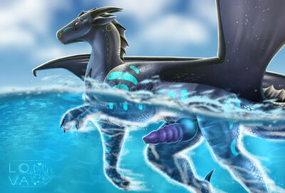 Swim Time (Wings_of_Fire)
art by blackbatwolf
Keywords: wings_of_fire;seawing;nightwing;hybrid;dragon;male;feral;solo;penis;blackbatwolf